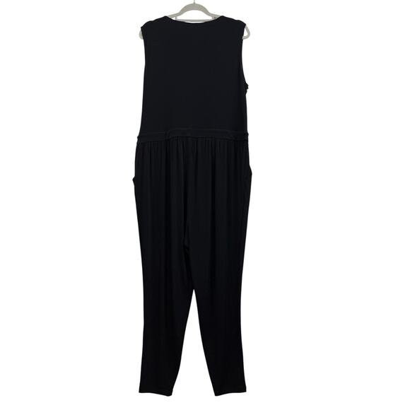 Torrid New Black Jumpsuit 2X V Neck Sleeveless Stretch Minimalist Classic Gothic - Picture 6 of 11